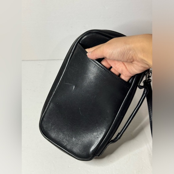 L.L. Bean Vintage Black Leather travel Passport Document organizer wristlet - Picture 7 of 12